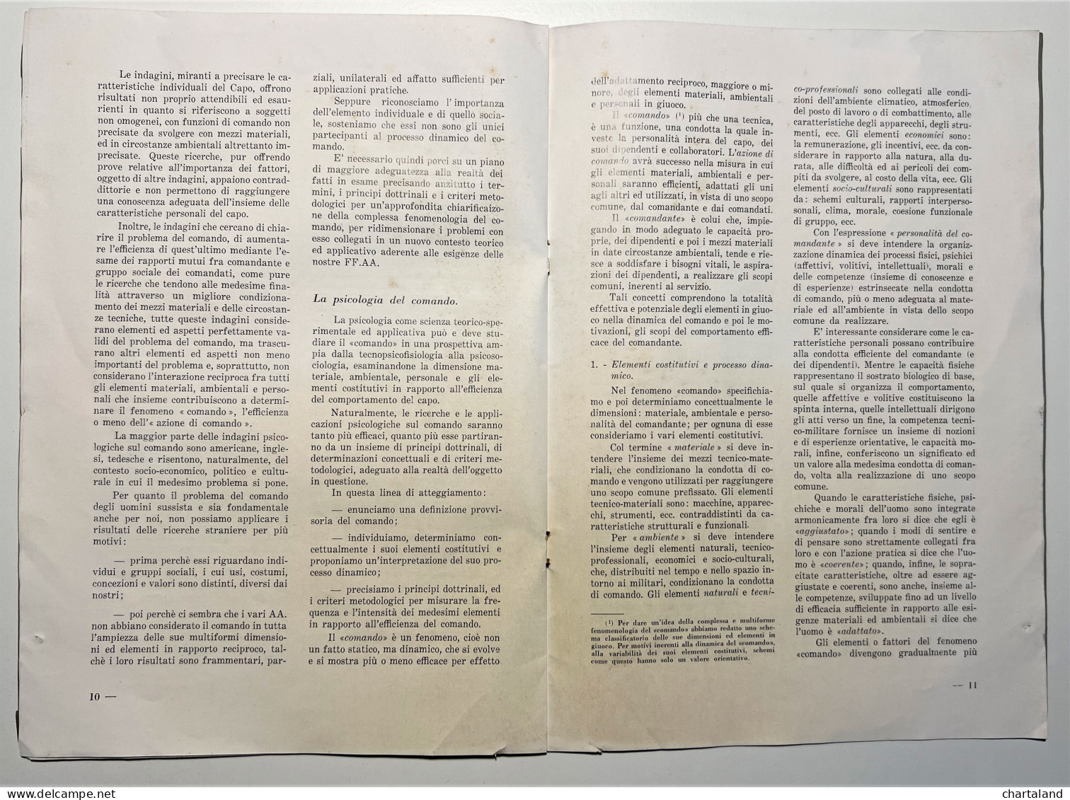 U. Rende - Note Sulla Psicologia Del Comando - Ed. 1958 - Altri & Non Classificati