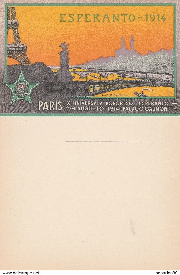CPA  75 PARIS KONGRESO ESPERANTO 1914 PALACO GAUMONT - Esperanto
