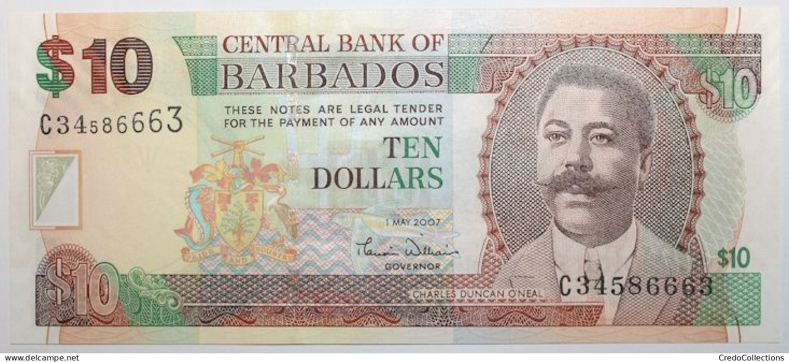 Barbades - 10 Dollars - 2007 - PICK 68a - NEUF - Barbades