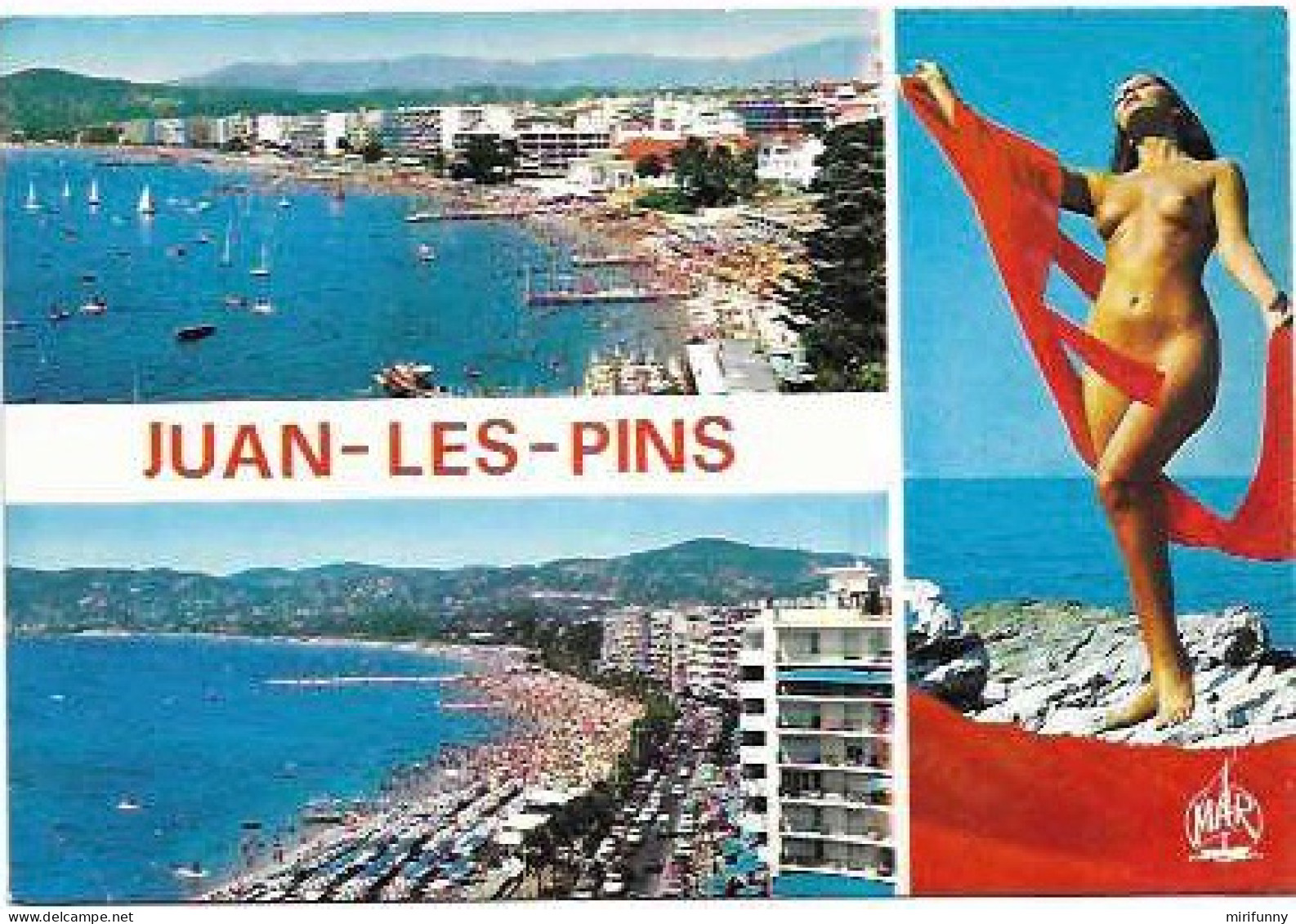 JUAN LES PINS/VUE GENERALE/LA PLAGE/PIN UP  SEINS NUS - Pin-Ups