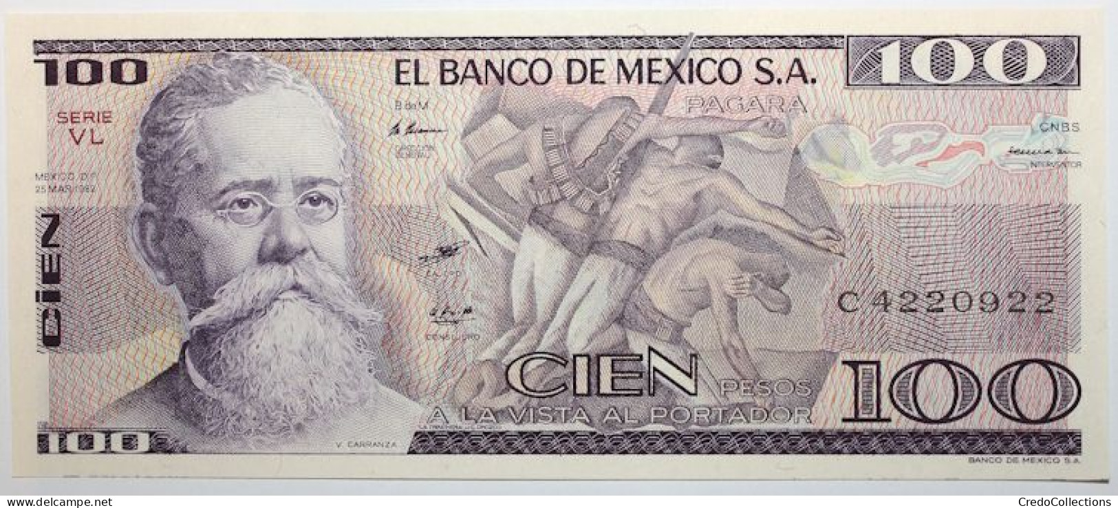 Mexique - 100 Pesos - 1982 - PICK 74c.24 - NEUF - Mexique