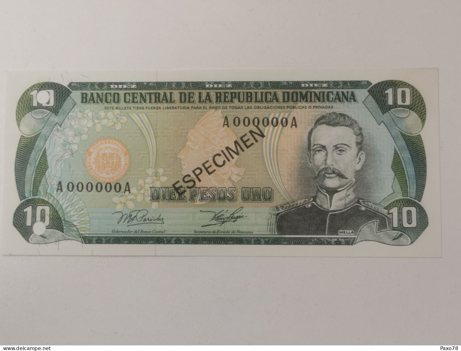 République Dominicaine, 10 Pesos 1978. Specimen - Dominicaine