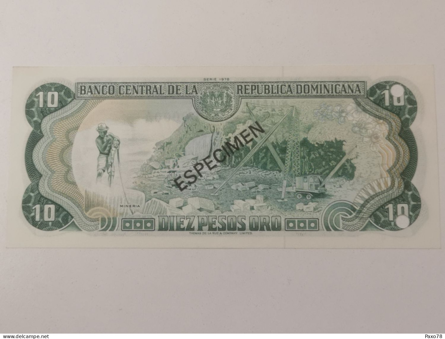 République Dominicaine, 10 Pesos 1978. Specimen - Dominicana