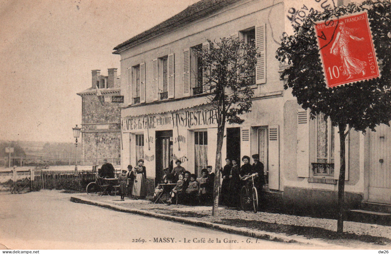 Massy (Seine-et-Oise) Le Café-Restaurant De La Gare, Vins - Carte G.I. Animée N° 2269 - Restaurantes