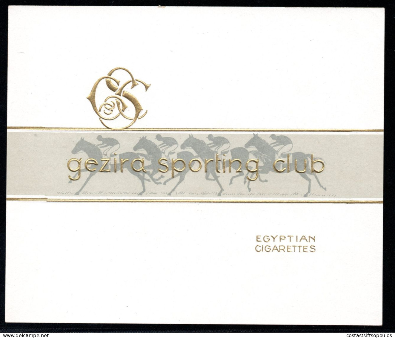 1815. EGYPT GEZIRA SPORTING CLUB CIGARETTES LABEL 12.5 X 10.5 Cm. - Objets Publicitaires