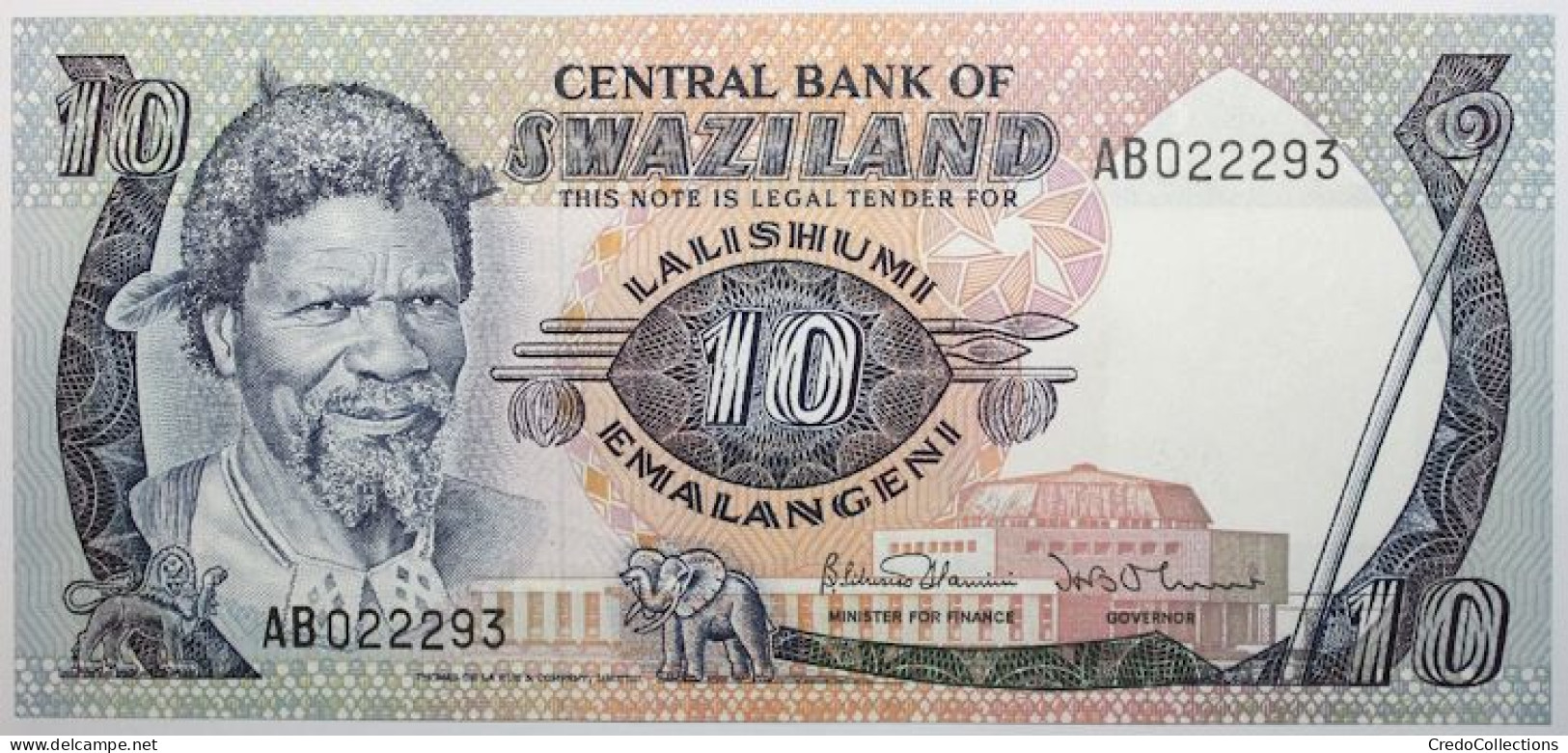 Swaziland - 10 Emalangeni - 1985 - PICK 10c - NEUF - Swaziland