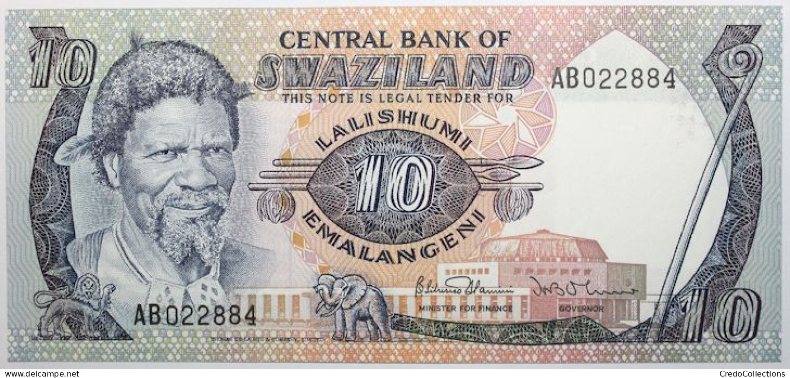 Swaziland - 10 Emalangeni - 1985 - PICK 10c - NEUF - Swasiland