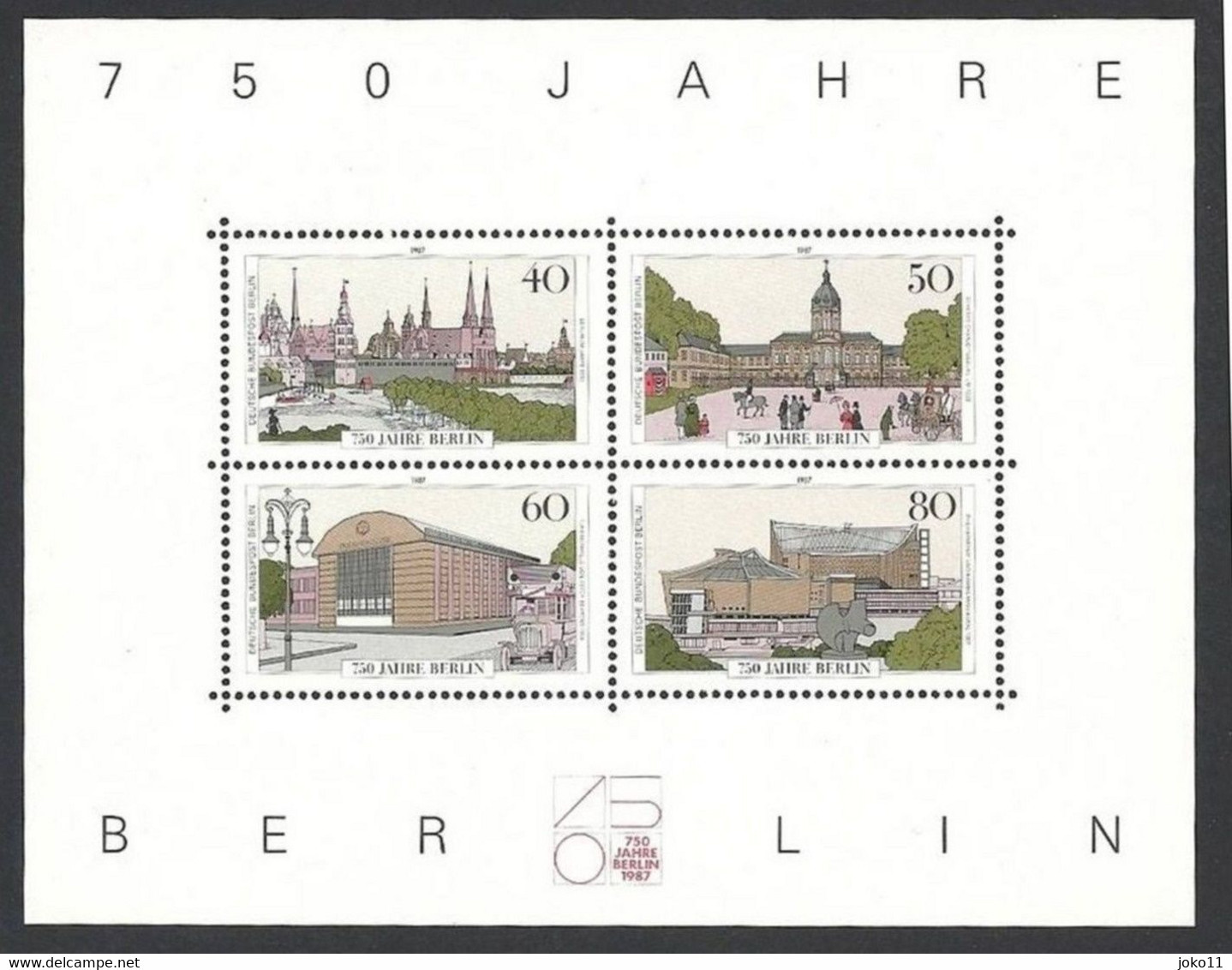 Berlin, 1987, Block 8, Mi.-Nr. 772-775, **postfrisch - Blocs