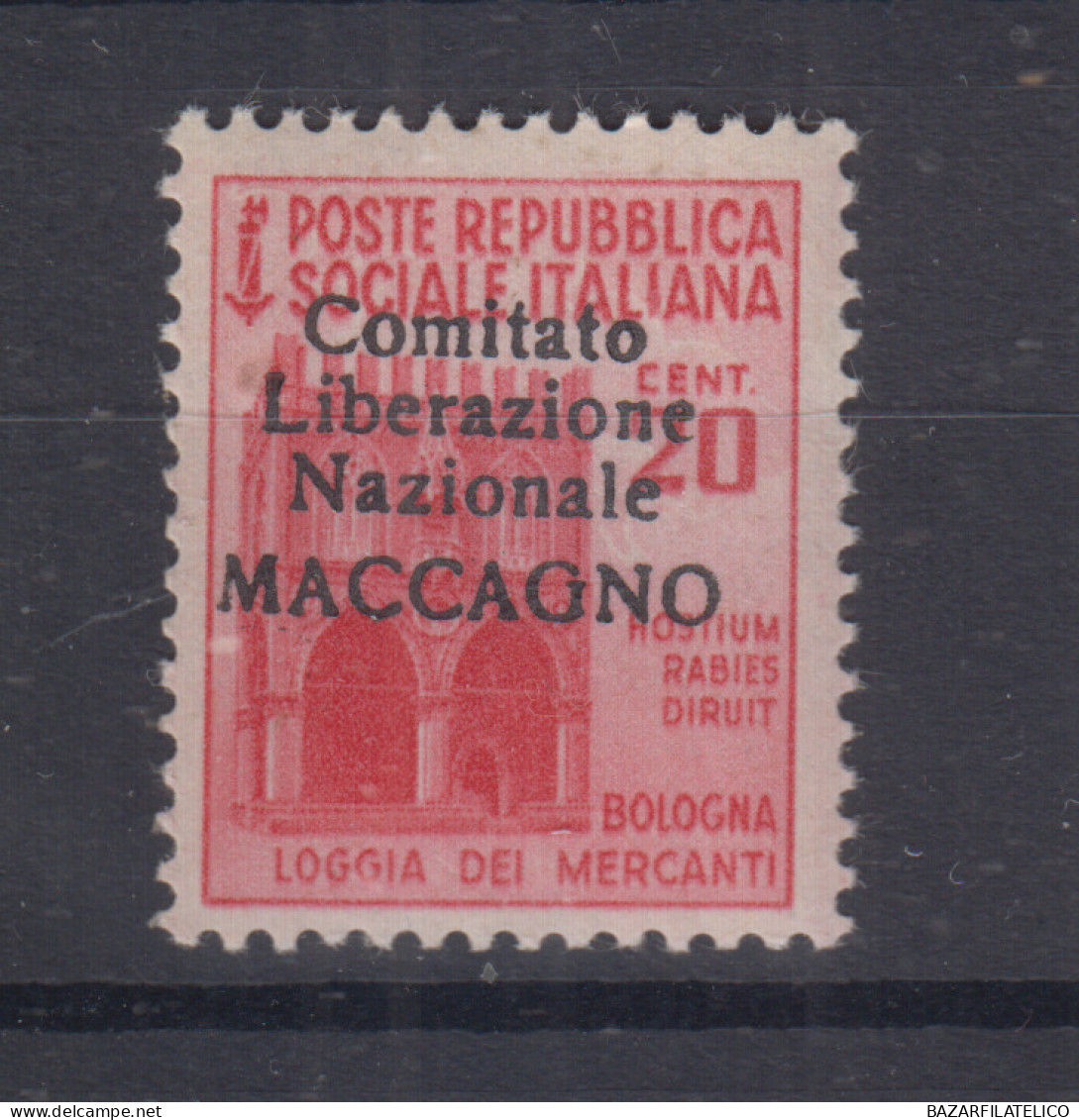 C.L.N MACCAGNO 1945 20 CENTESIMI N.11 NON EMESSO G.I MNH** - Comitato Di Liberazione Nazionale (CLN)