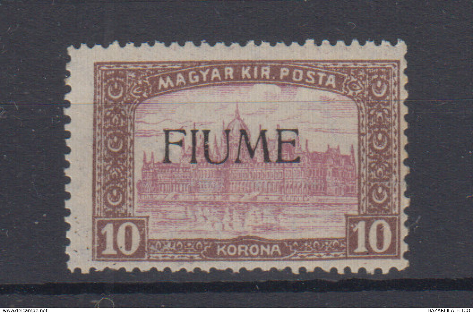 FIUME 1916-17 MIETITORI E VEDUTA 10 K. G.I MNH** SPLENDIDO - Fiume & Kupa