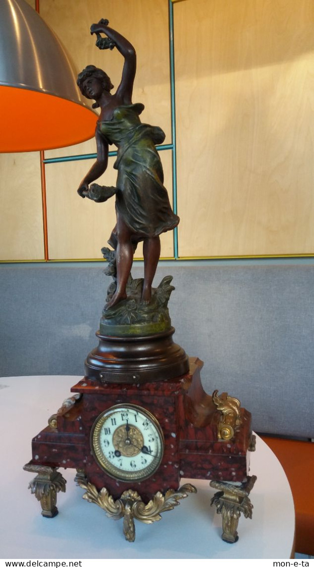 Figural Clock Gullemin D Automne H-72cm Working - Metal