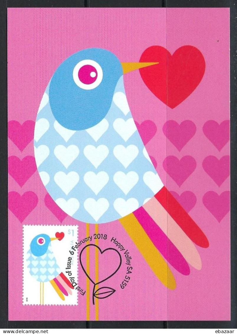 Australia Maximum Card 2018 With Love Stamps - Cartas Máxima