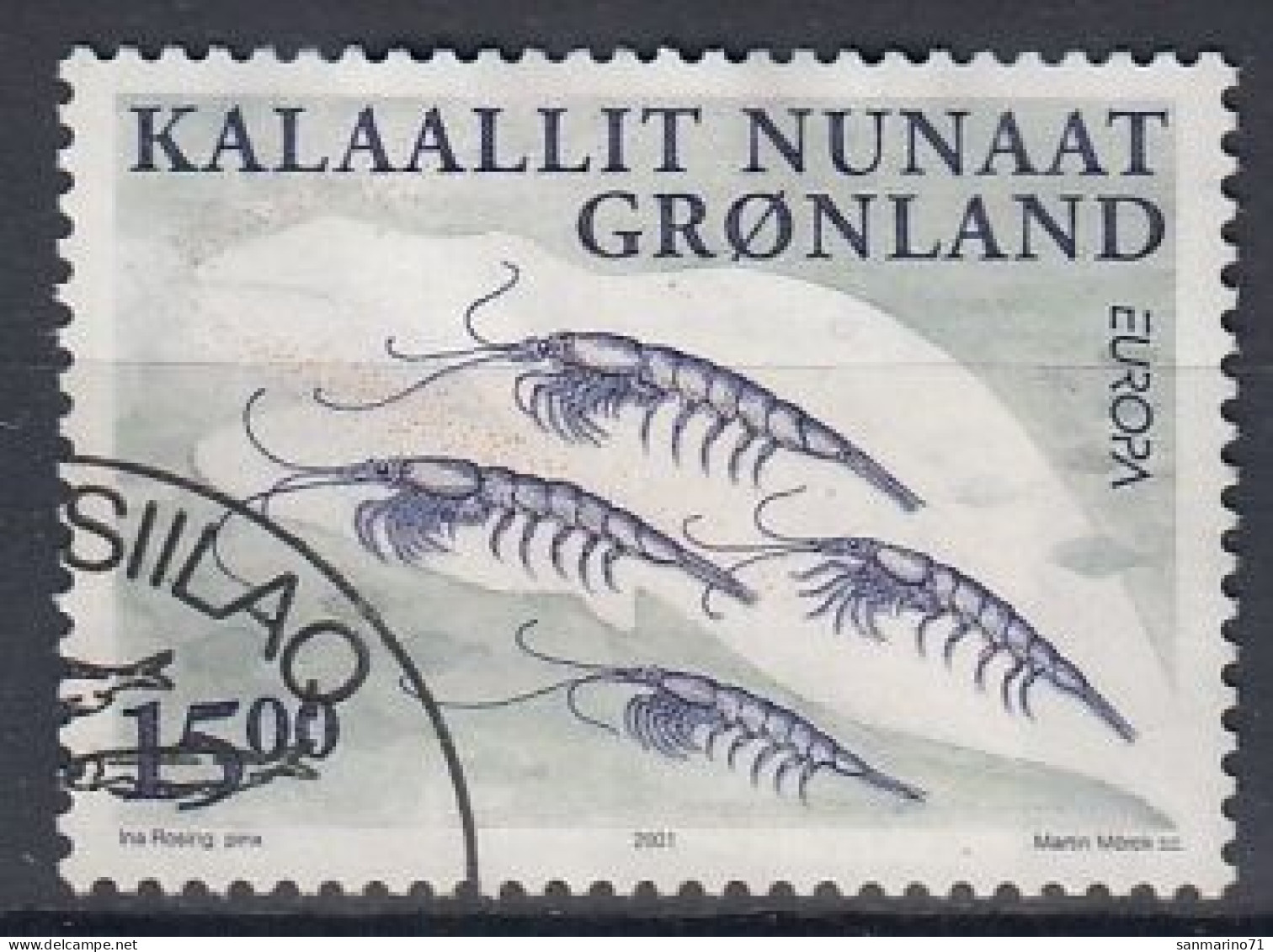 GREENLAND 368,used,falc Hinged - Gebraucht