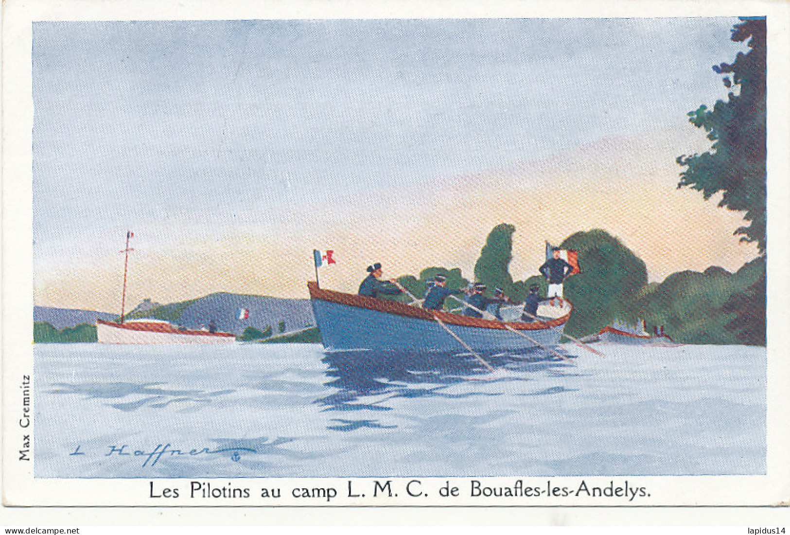 AW  925 -  CPA   -  ILLUSTRATEUR HAFFNER  -LES PILOTINS AU CAMP L.M.C. DE BOUAFLES-LES-ANDELYS - Haffner