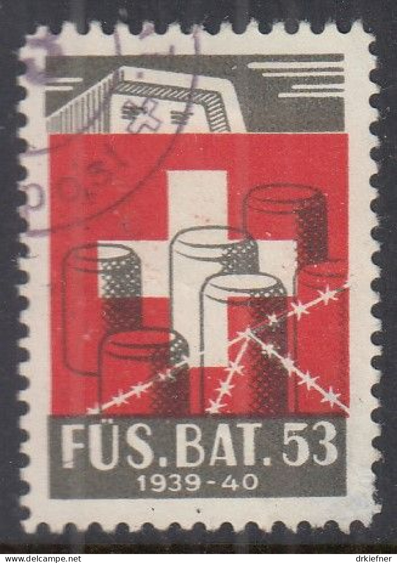 SCHWEIZ Soldatenmarke: Füs. Bat. 53, 1939-40, Gestempeltt - Vignetten