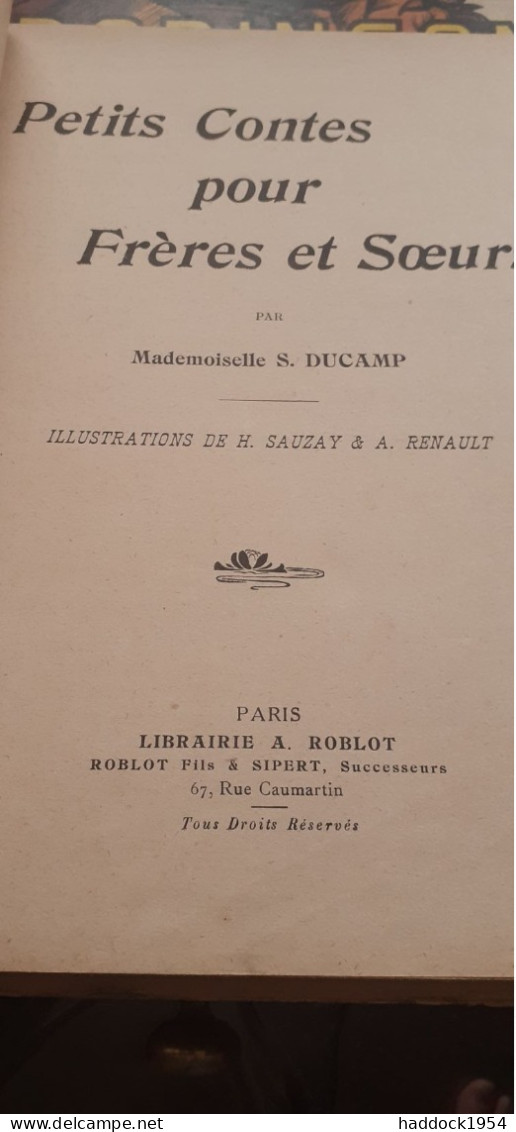 Petits Contes Pour Frères Et Soeurs S. DUCAMP Roblot 1921 - Märchen