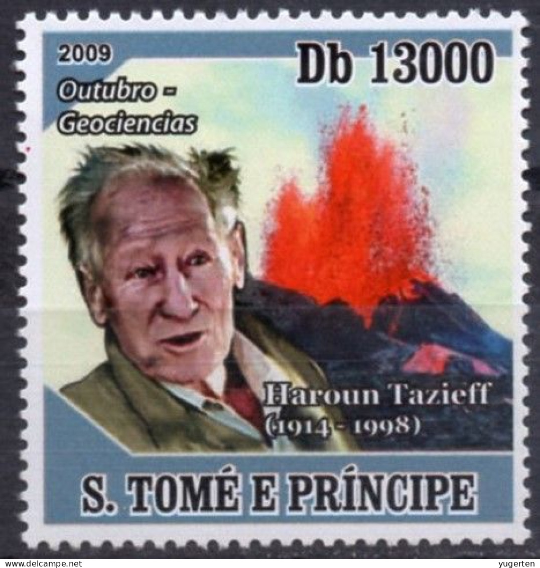 SAO TOME 2009 - 1v - MNH - Haroun Tazieff - Volcanos - Disasters - Geology - France - Volcans Vulkane Volcanes Vulcani - Volcans