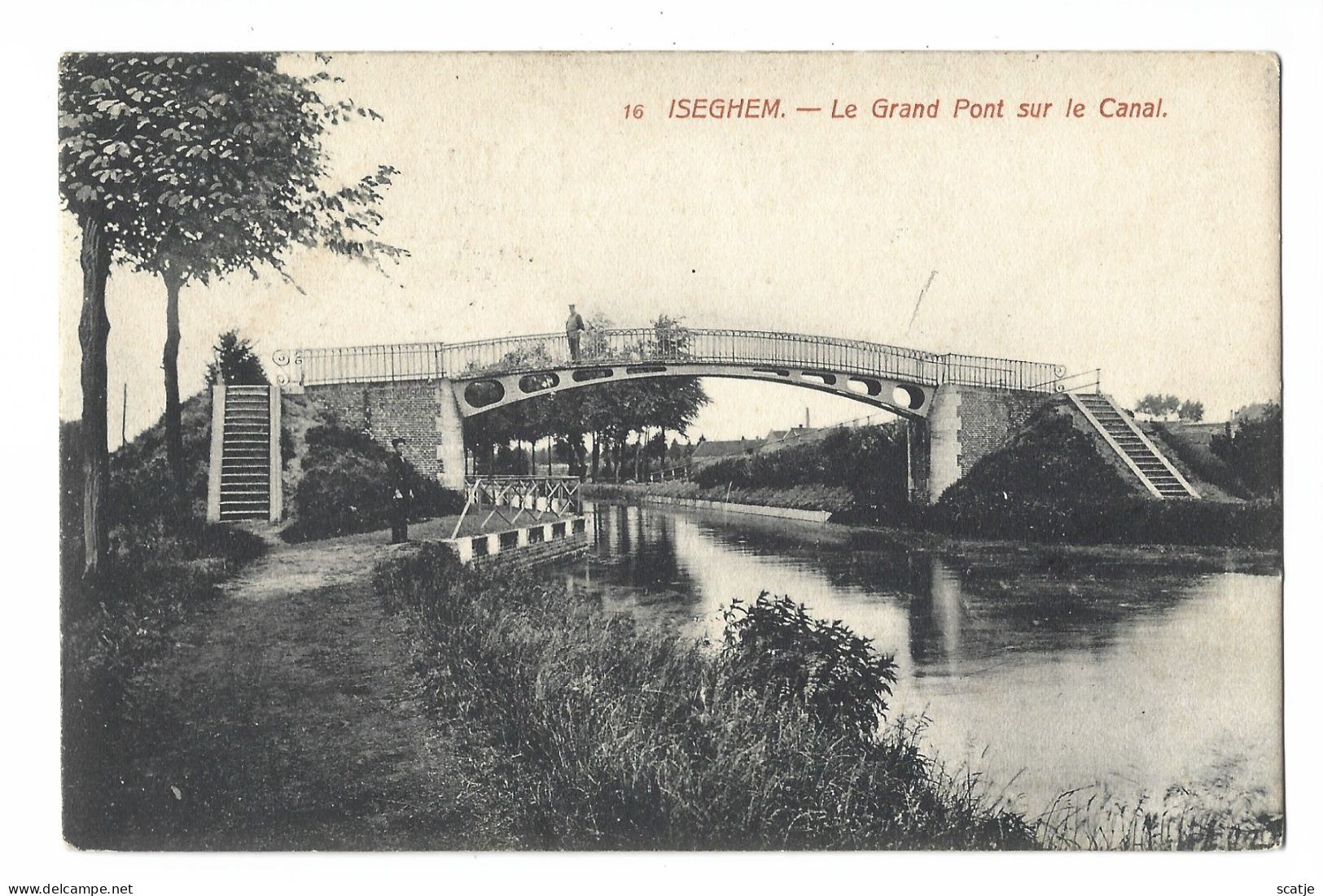 Iseghem   -   Le Grand Pont Sur Le Canal.   -   1910   Naar   Borgerhout - Izegem