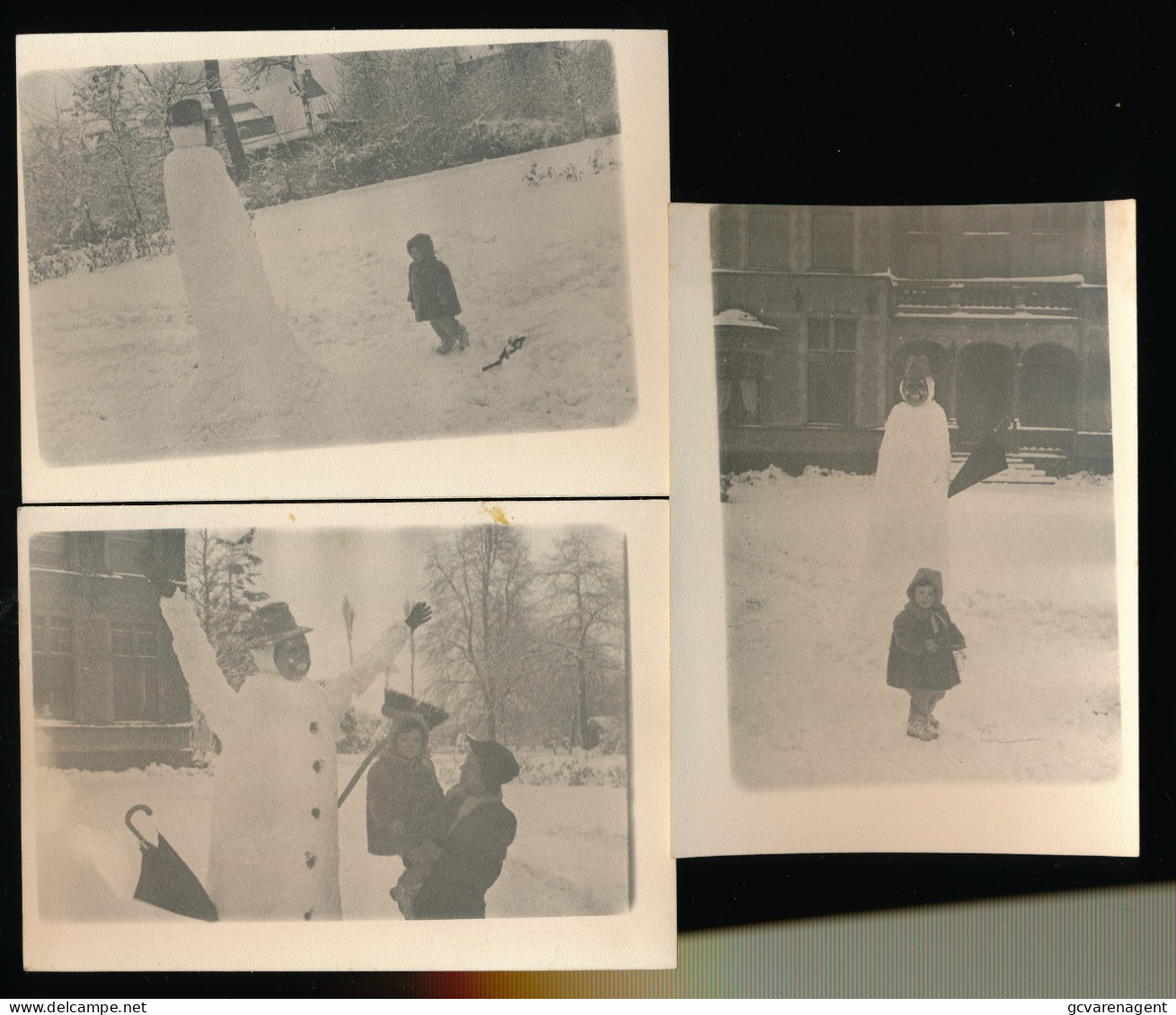 IZEGEM  KASTEEL TER WALLEN  3 FOTO'S KINDEREN VAN WYBO  WINTER IN PARC VAN HET KASTEEL           2 SCANS - Izegem