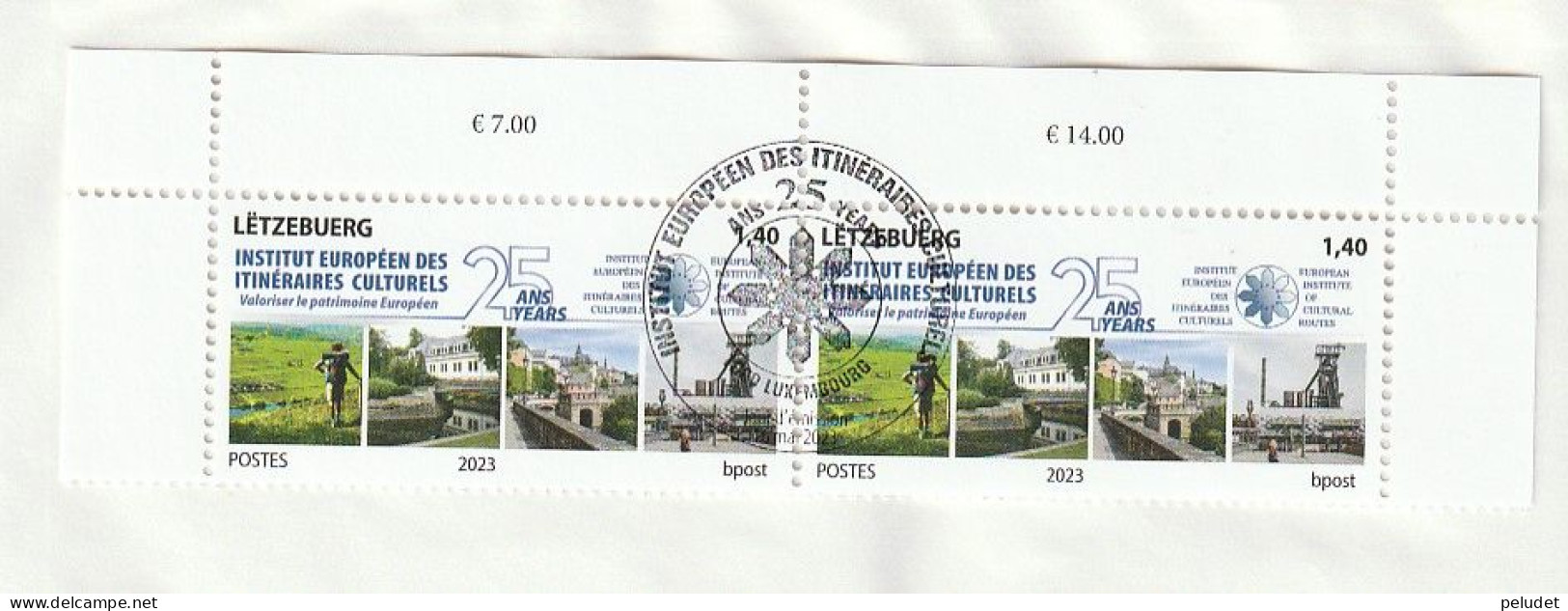 Luxembourg 2023 Institut Europeen Des Itineraires Culturels 25 Ans 2 V. CTO - Mi 2336, Yt 2279 - Ungebraucht