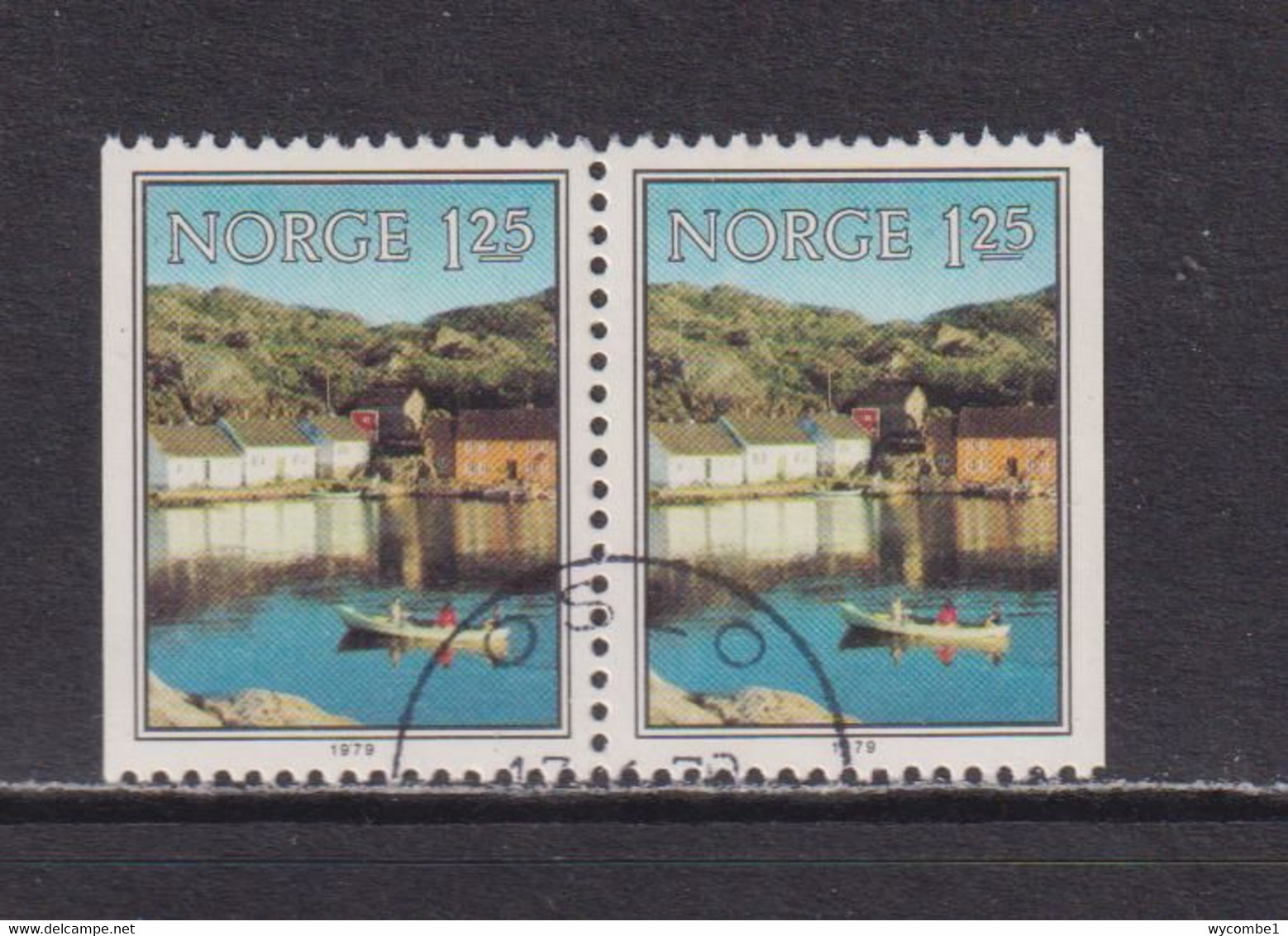 NORWAY - 1979 Scenery 1k25  Booklet Pair  Used As Scan - Used Stamps