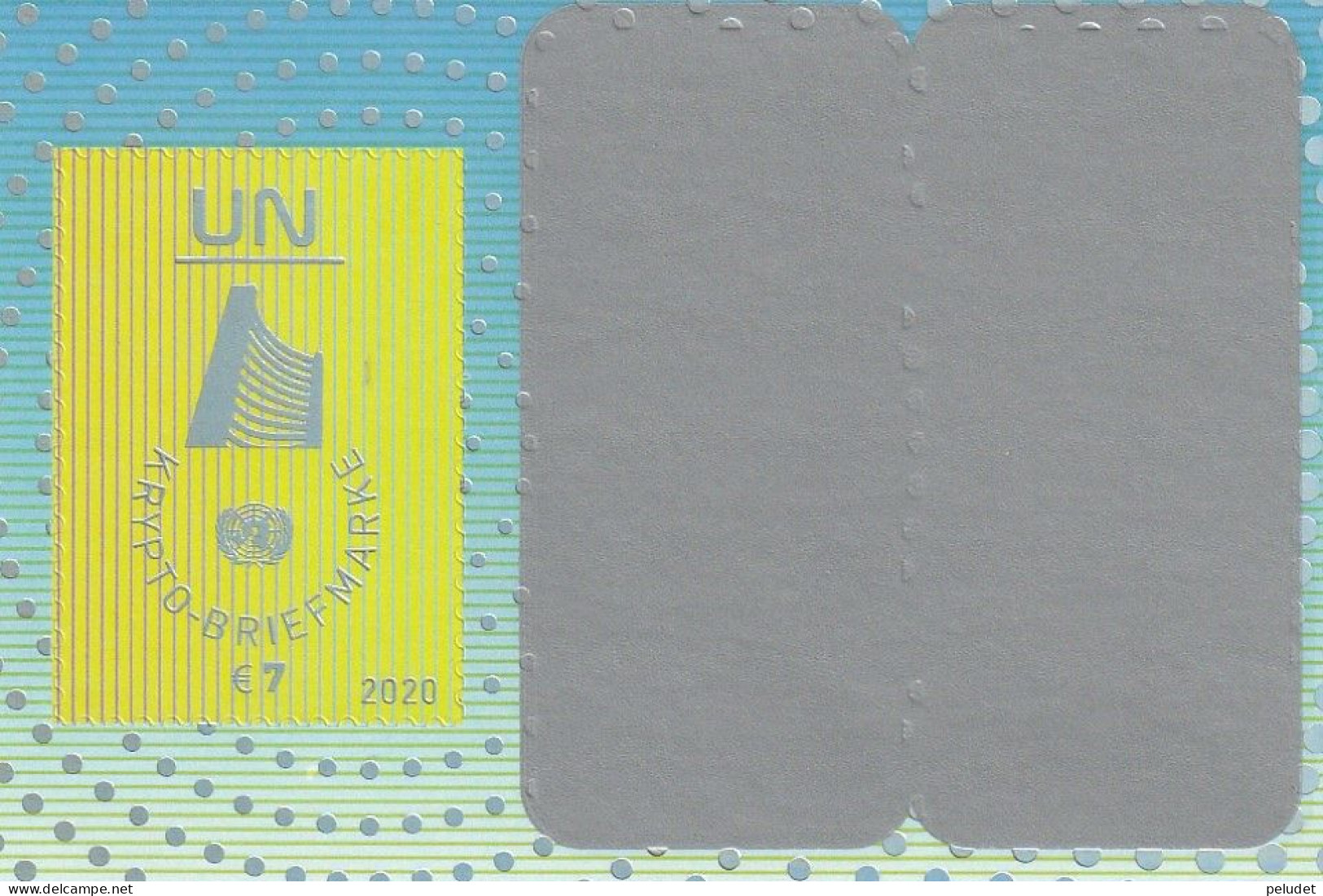 U.N. 2020 Crypto-Stamp 1 V ** Mi BL61, Sn 668, Yt 1075, Un BF89 - Nuovi