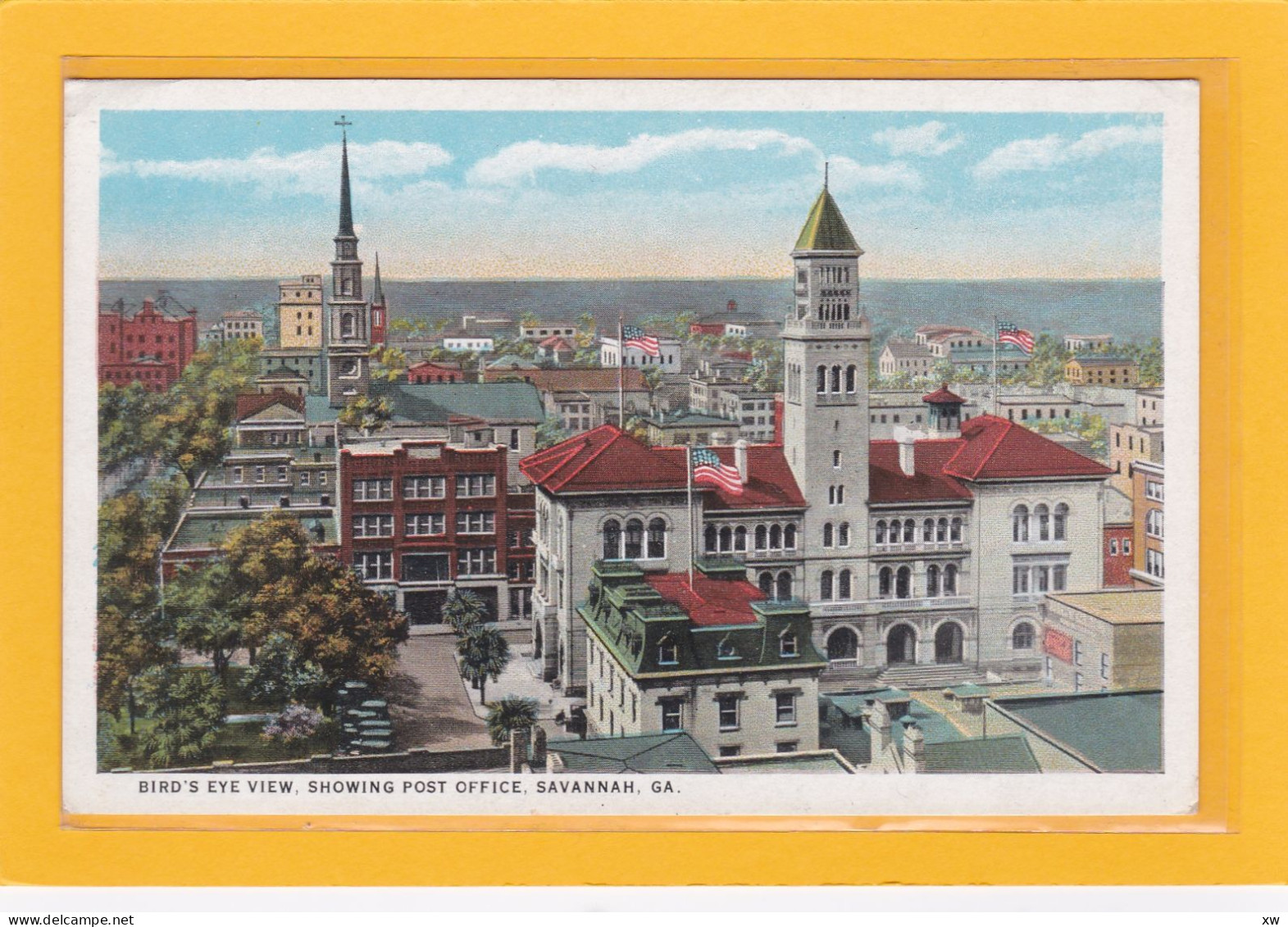 ETATS-UNIS - GEORGIE - SAVANNAH - Bird's Eye View, Showing Post Office, Savannah GA - A 3543 - Savannah