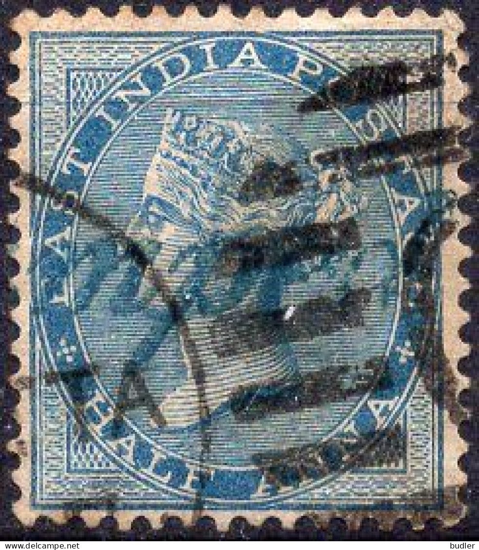 INDIA (BRITISCH OCCUPATION) :1860: Y.9° : ½ Anna : Gestempeld / Oblitéré / Cancelled. - 1858-79 Kolonie Van De Kroon