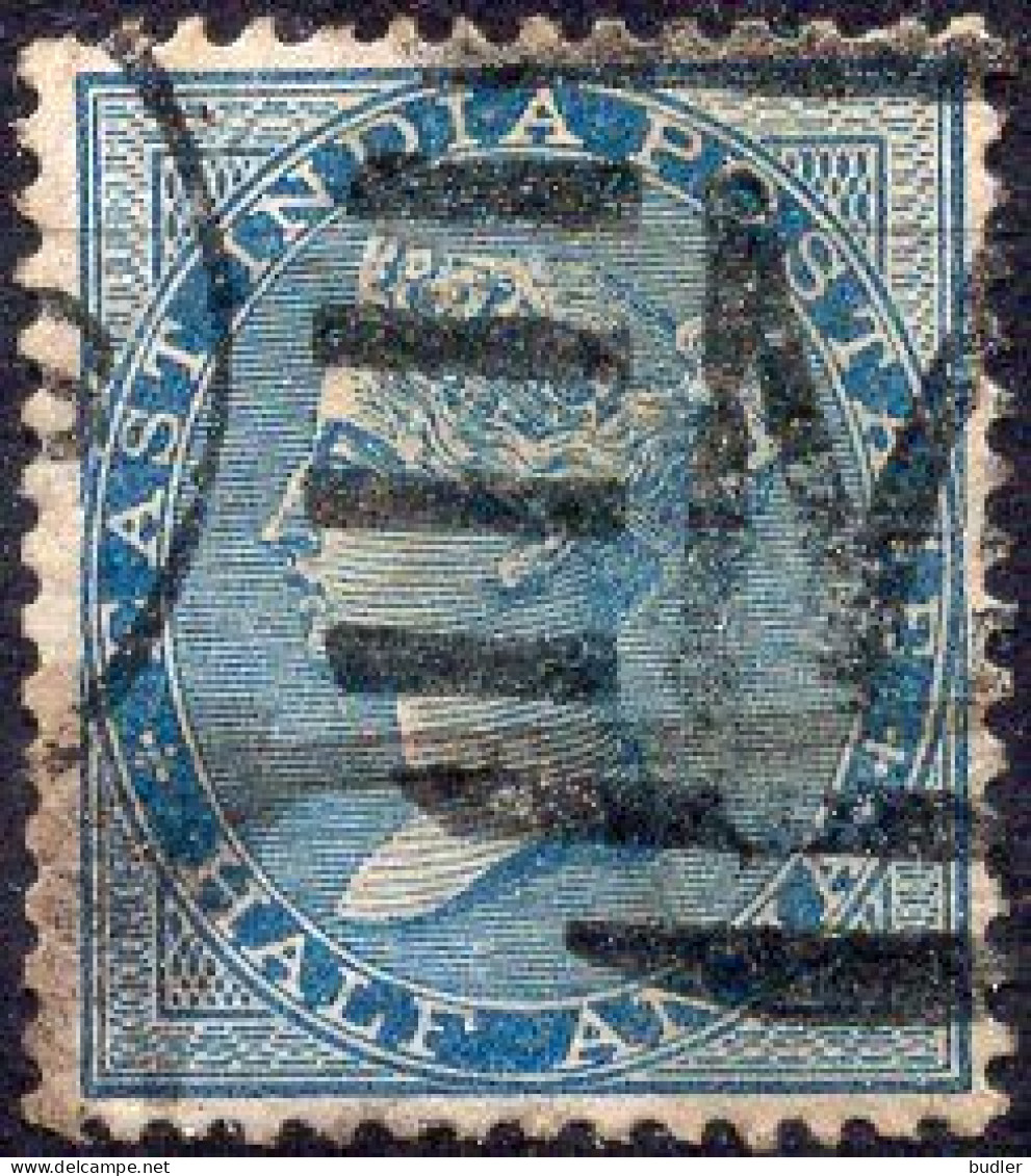 INDIA (BRITISCH OCCUPATION) :1860: Y.9° : ½ Anna : Gestempeld / Oblitéré / Cancelled. - 1858-79 Crown Colony