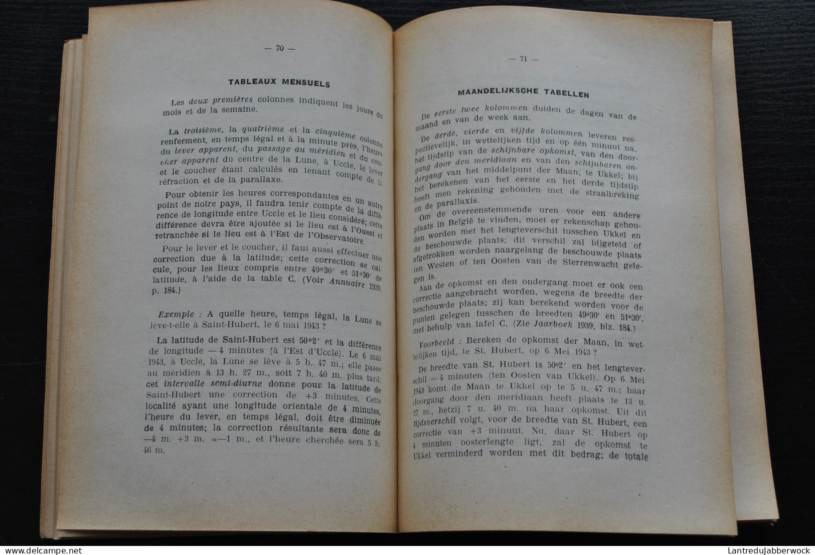 Annuaire De L'Observatoire Royal De Belgique 1943 Jaarboek Van De Koninklijke Stérenwacht Astronomie Calendrier Kalender - Astronomie