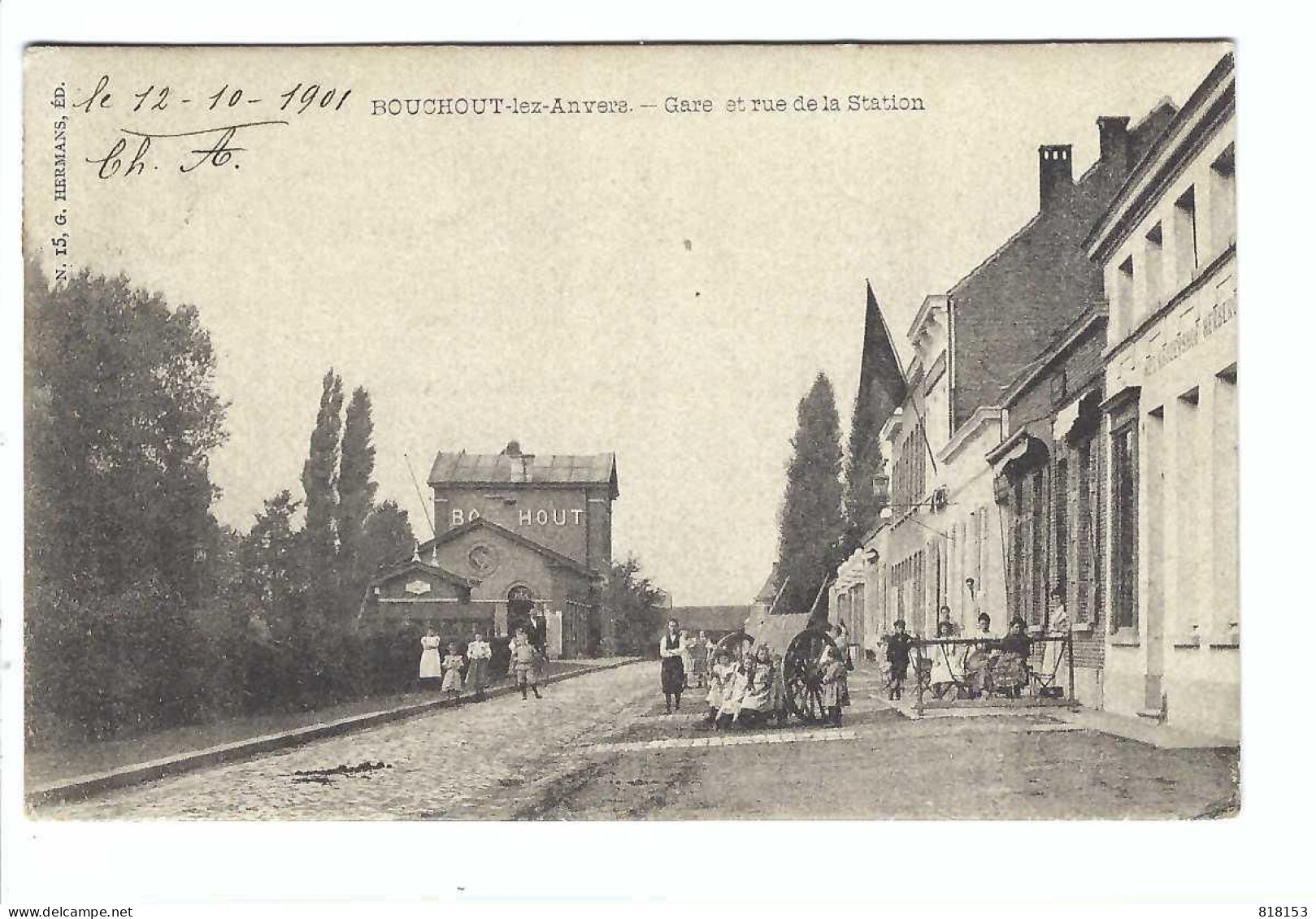 Boechout  BOUCHOUT-lez-Anvers - Gare Et Rue De La Station  1901 - Boechout