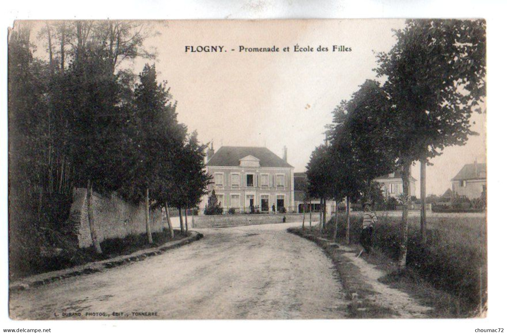 (89) 594, Flogny, Durand, Promenade Et Ecole Des Filles, état - Flogny La Chapelle