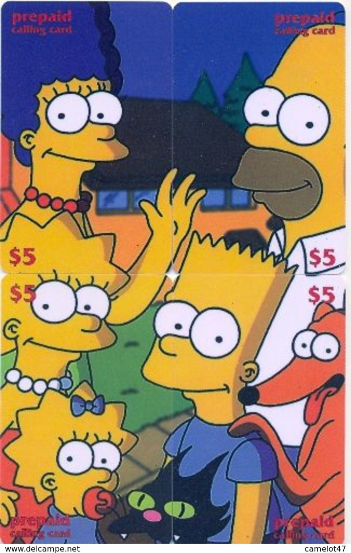 The Simpsons, $5, Canada, 4 Prepaid Calling Cards, PROBABLY FAKE, # Simpsons-1 - Puzzle