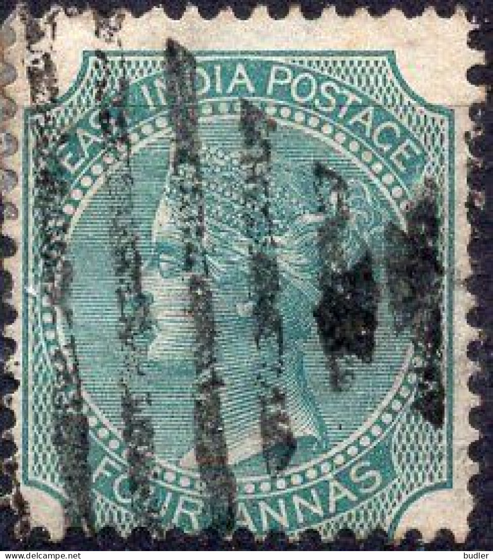 INDIA (BRITISCH OCCUPATION) :1867: Y.27° : 4 Annas : Gestempeld / Oblitéré / Cancelled. - 1858-79 Crown Colony