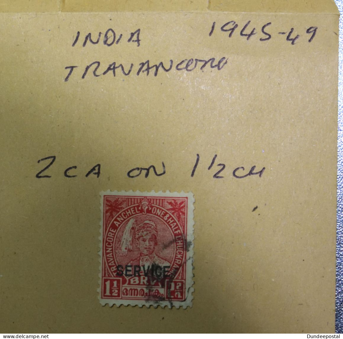 INDIA  STAMPS  Service   1945 - 49   (T9)   ~~L@@K~~ - Travancore