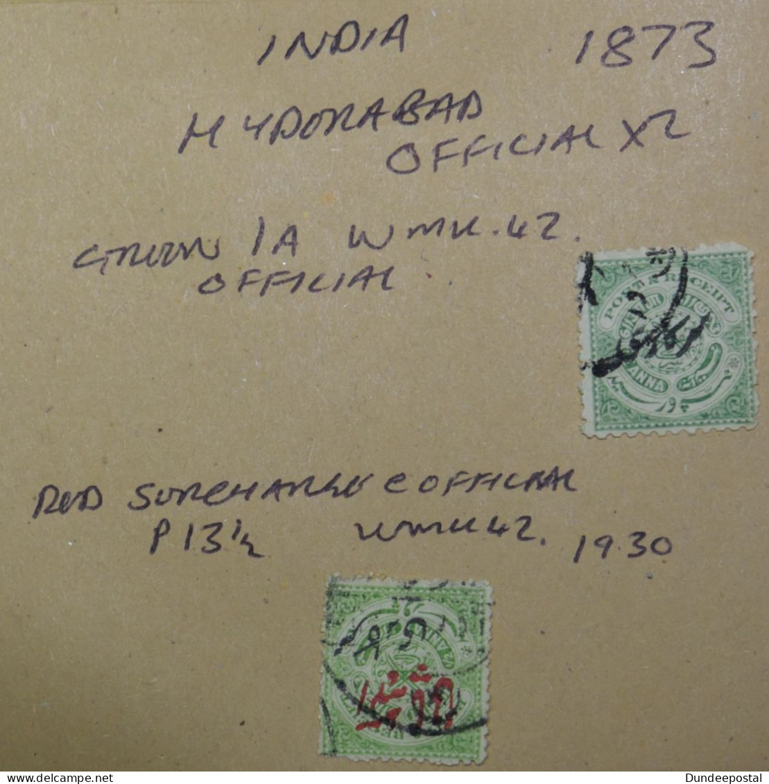 INDIA  STAMPS  Official   1873   (T14)   ~~L@@K~~ - Hyderabad