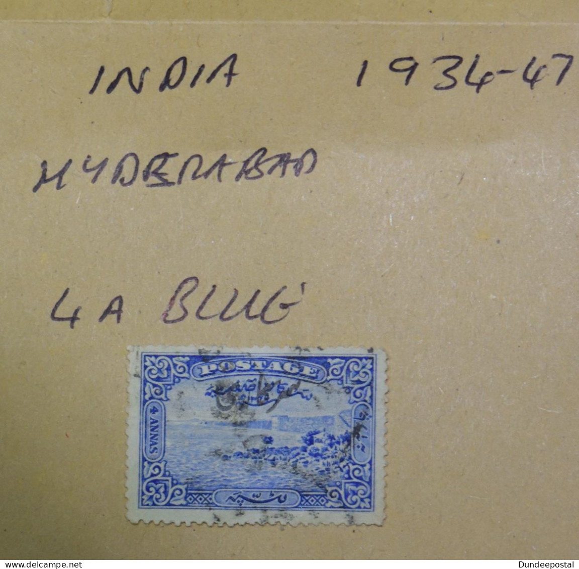 INDIA  STAMPS  Official  4a Blue 1934 - 47   (T20)   ~~L@@K~~ - Hyderabad