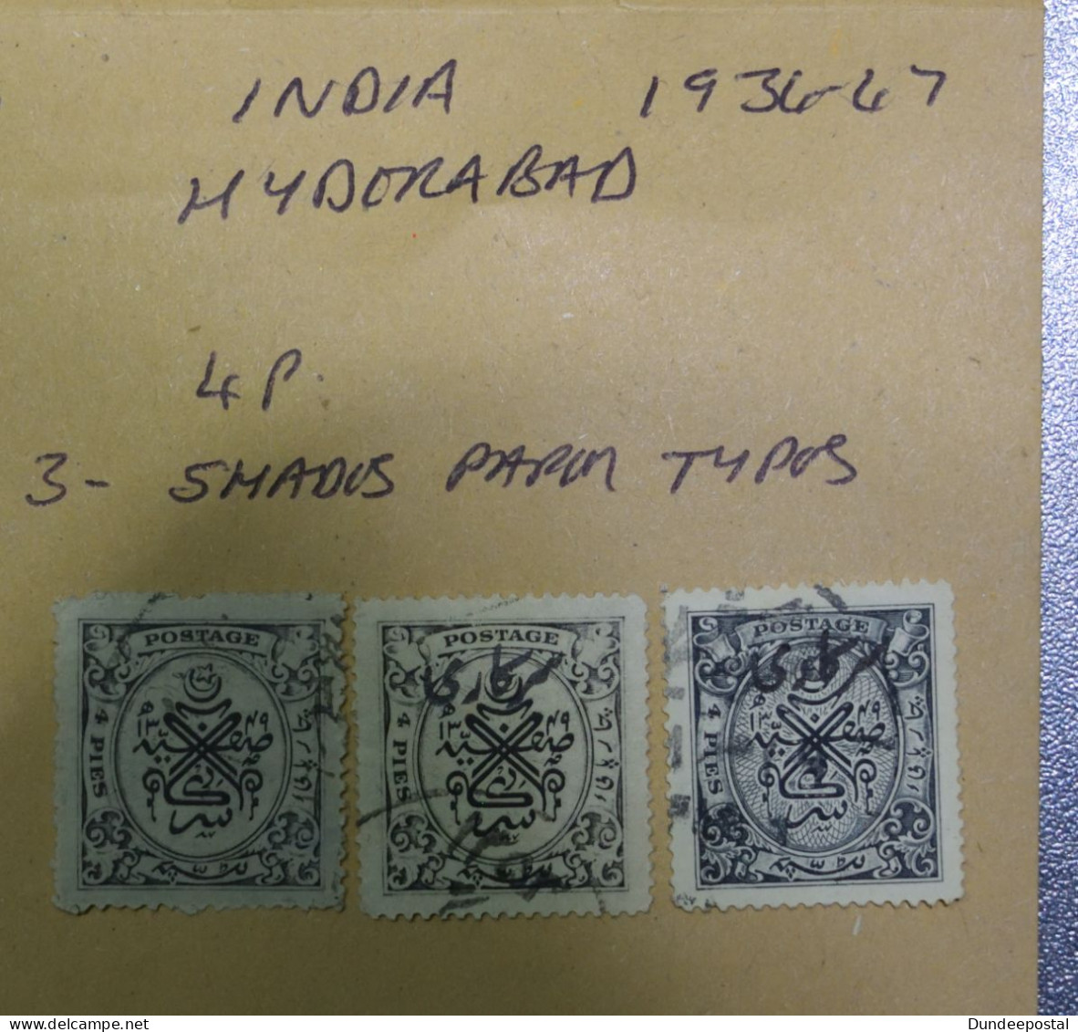 INDIA  STAMPS  Shades 4p  1934 - 47   (T21)   ~~L@@K~~ - Hyderabad