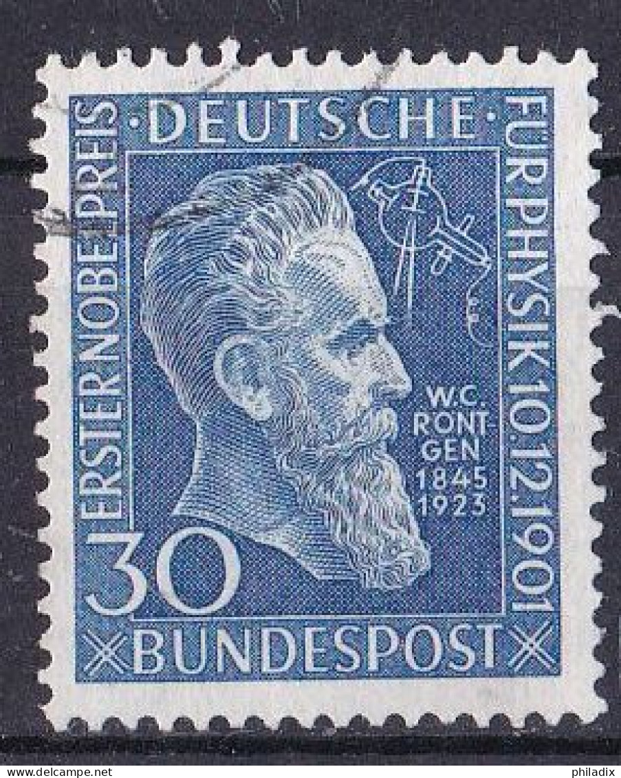 (147) BRD 1951 50. Jahrestag Der Verleihung Des Nobel Preises An Wilhelm Röntgen O/used (A3-31) - Gebraucht