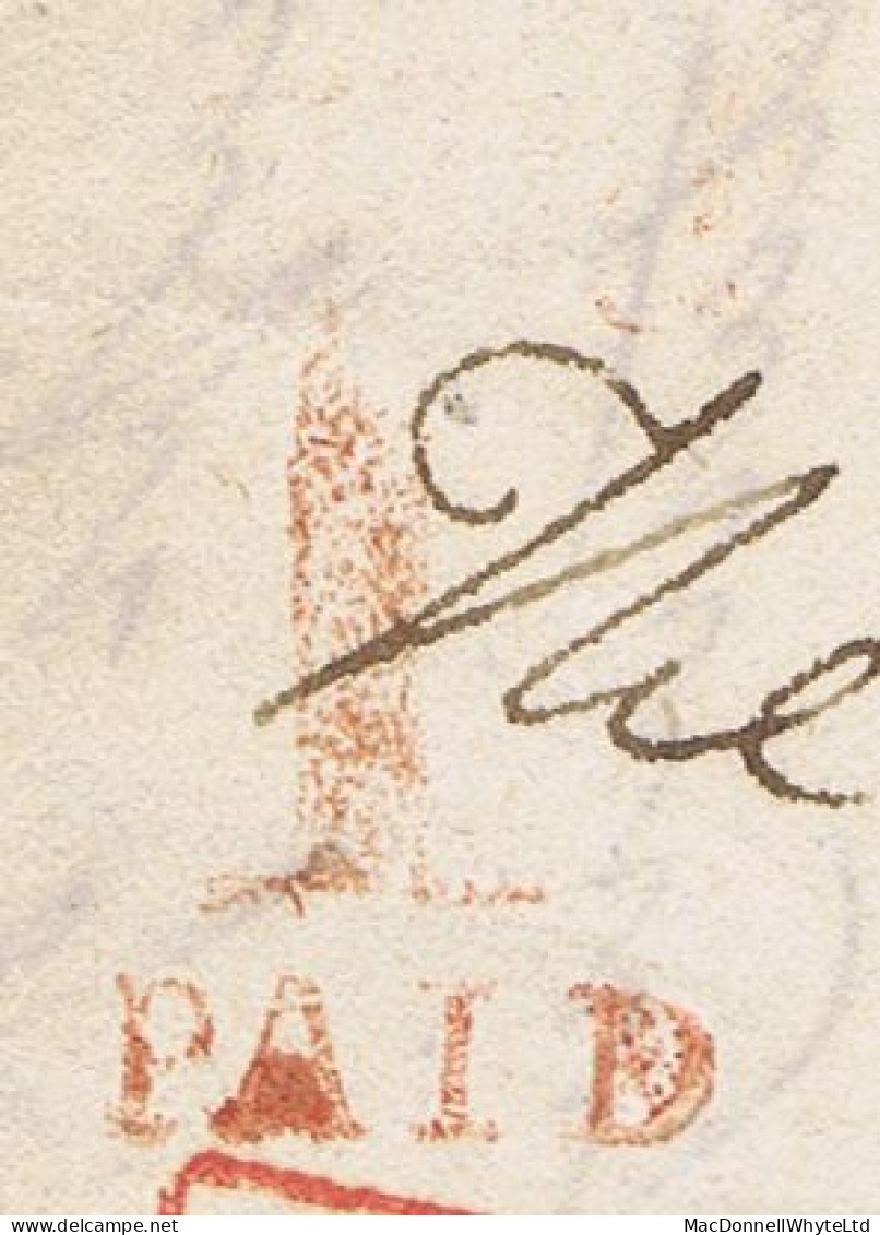 Ireland Down Uniform Penny Post 1841 OHMS Letter To Dublin With Distinctive UPP Handstruck "1dPAID" Of Donaghadee In Red - Préphilatélie