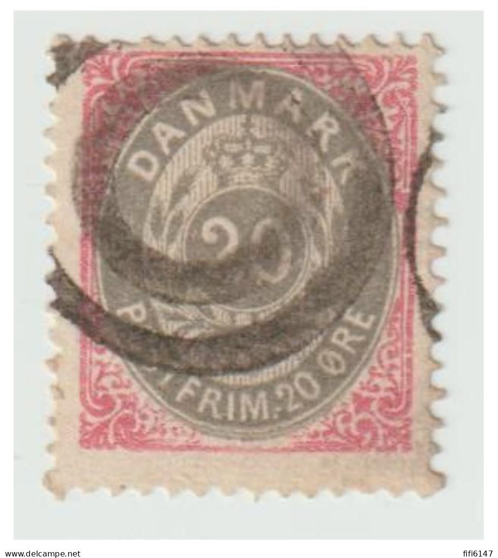 DANEMARK -- Facit N°34cc V2-- Position A 72 --20 öre Oblitéré-- - Used Stamps