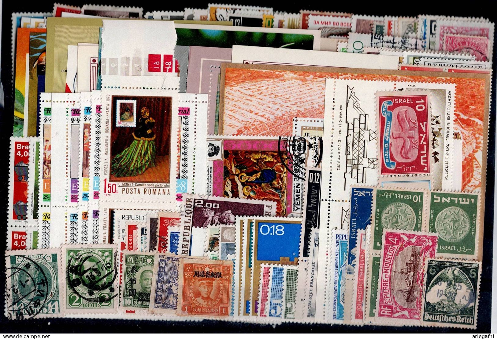 LOT OF 246 STAMPS MINT+USED +16 BLOCKS MI- 90 EURO VF!! - Collections (sans Albums)
