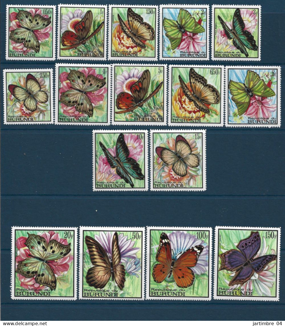 1968 BURUNDI 270-85+ PA 82-90** Papillons, Série Complète, Côte 105.00 - Unused Stamps