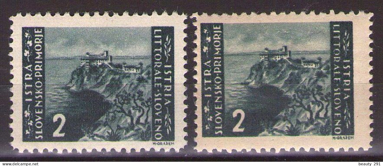 ISTRIA E LITORALE SLOVENO 1945. Tiratura Di Lubiana, Dent. 10 1/2-11 1/2, Sass. 45,DIFFERENT PAPER,  MNH(**) - Yugoslavian Occ.: Slovenian Shore