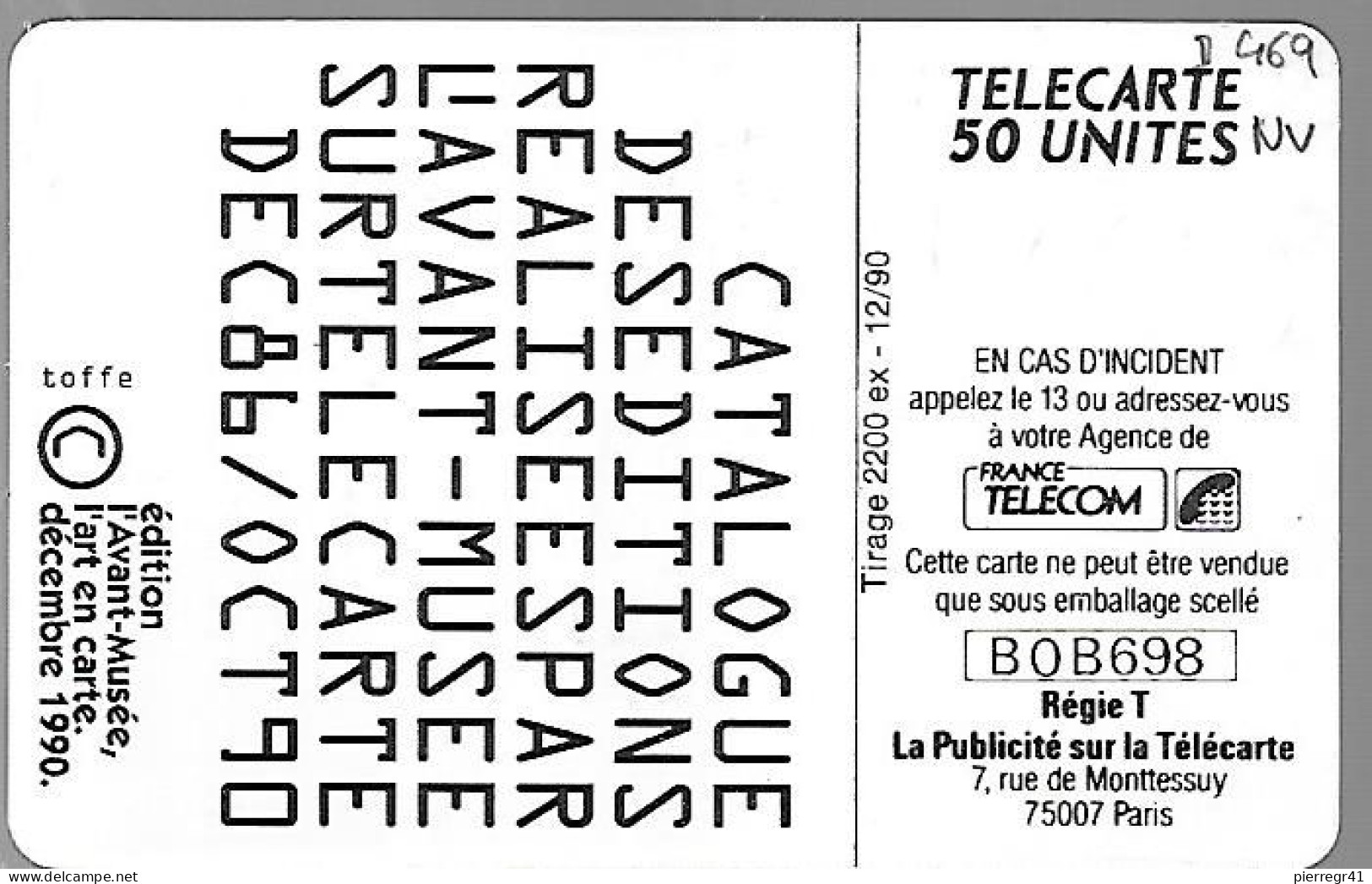 CARTE²-PRIVEE-50U-12/1990-D469-GemA-GENERIQUE Télécartes -Avant Musée--R°Glacé-NEUVE-TBE- - Phonecards: Private Use