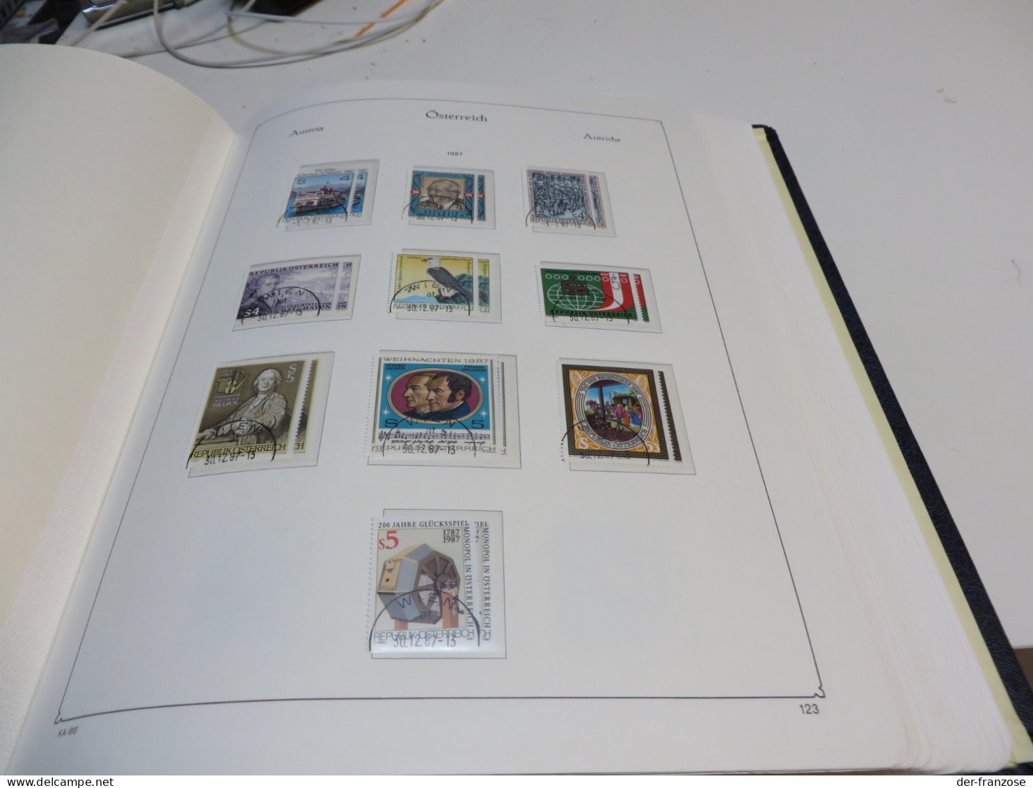 ÖSTERREICH 1973 bis 1995  Posten o /  ** /  MARKEN auf  KABE - VORDRUCKTEXT im  BINDER