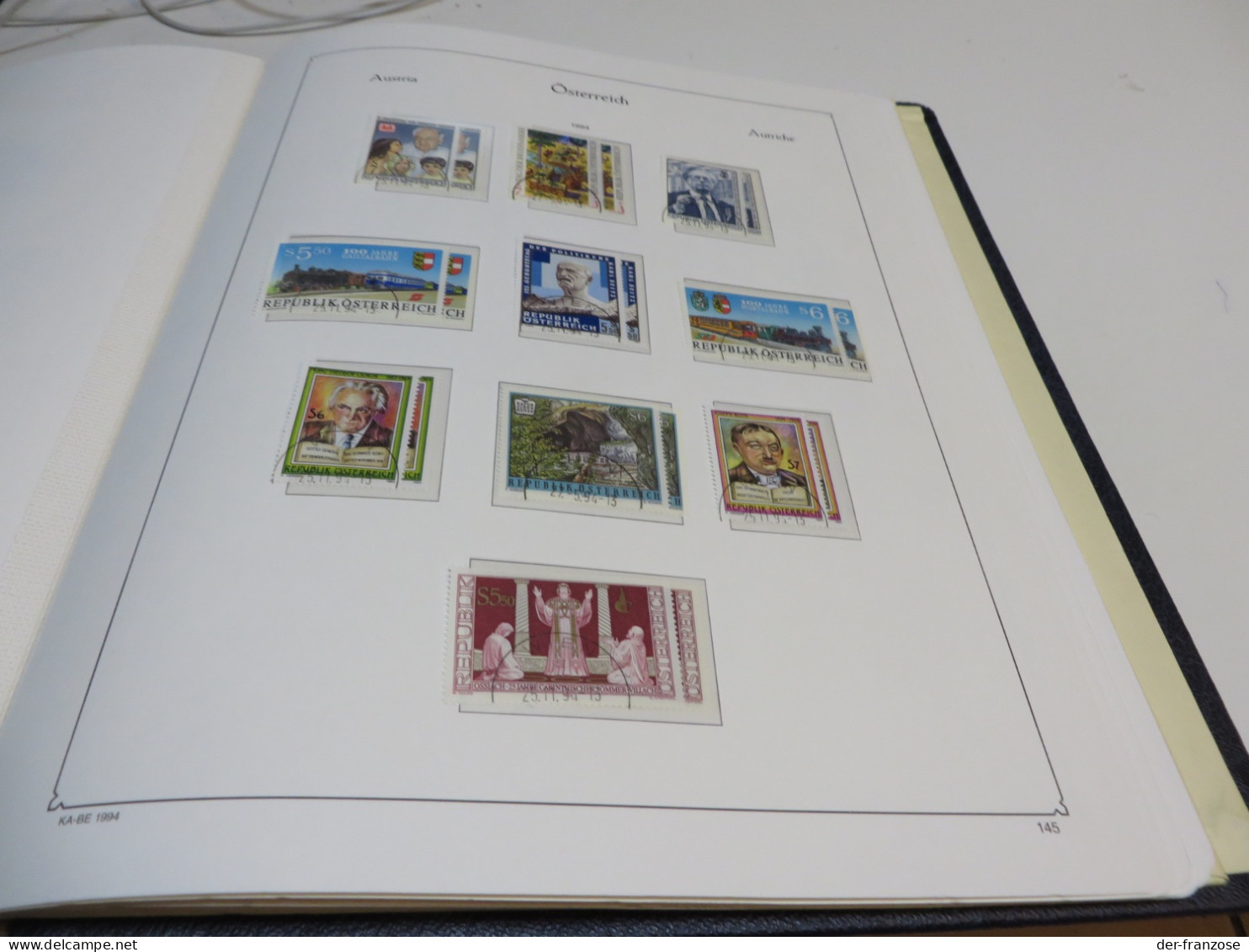 ÖSTERREICH 1973 bis 1995  Posten o /  ** /  MARKEN auf  KABE - VORDRUCKTEXT im  BINDER