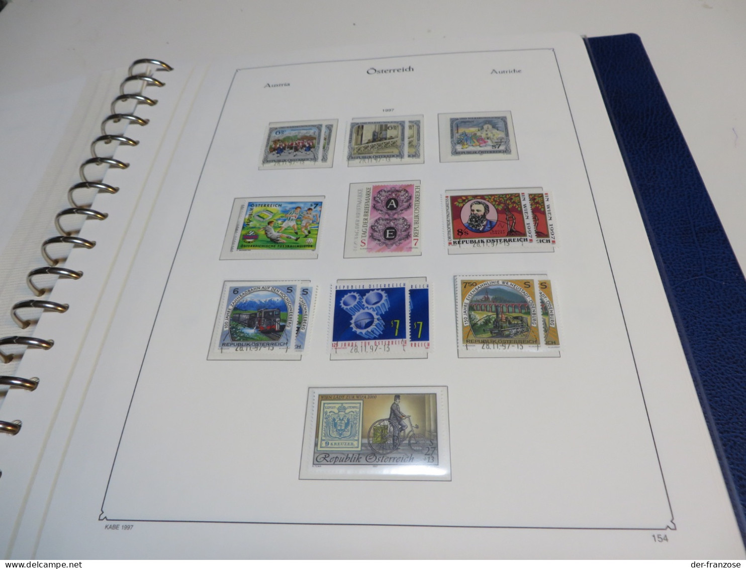 ÖSTERREICH 1996 bis 2001  Posten o /  ** /  MARKEN auf  KABE - VORDRUCKTEXT im  BINDER