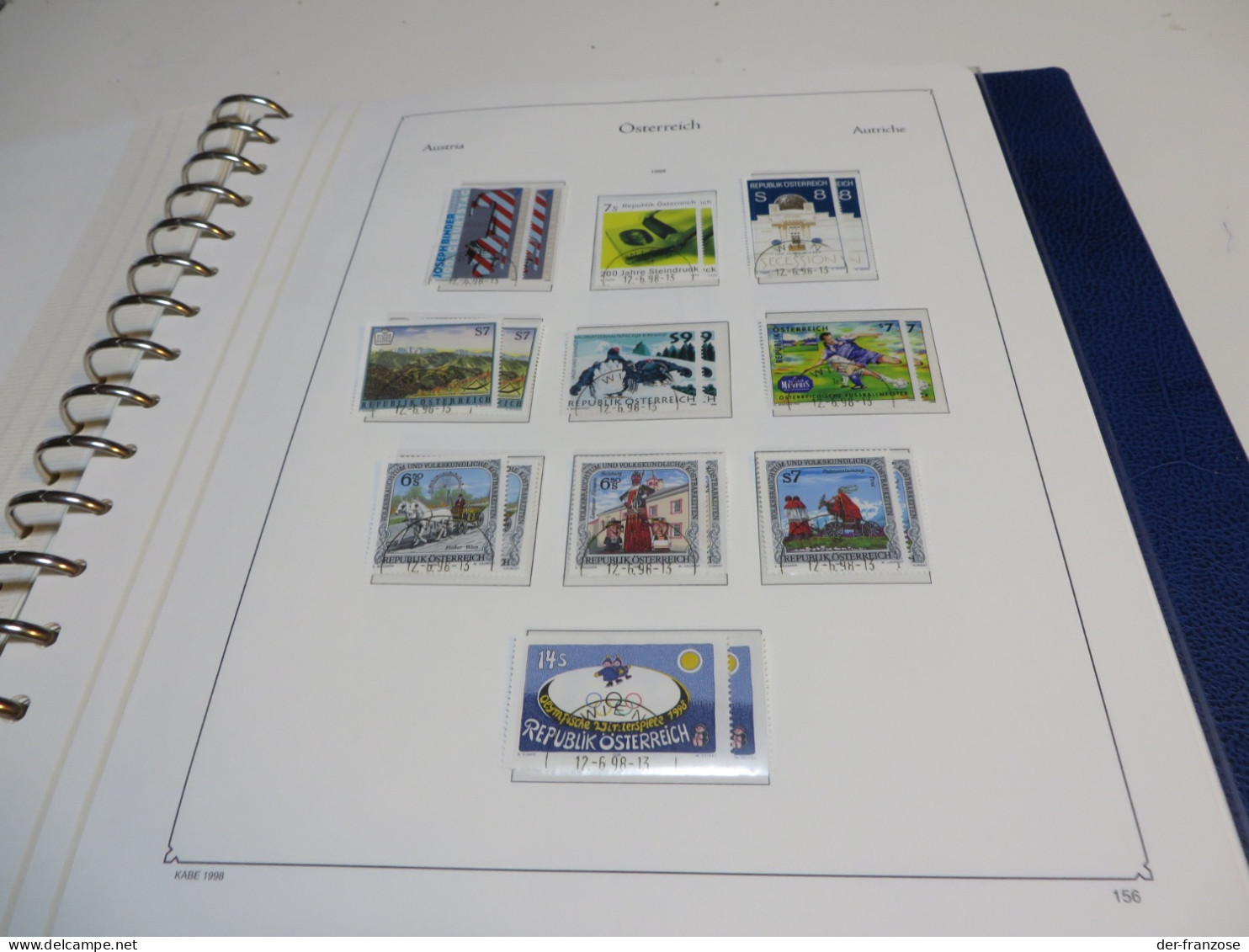 ÖSTERREICH 1996 bis 2001  Posten o /  ** /  MARKEN auf  KABE - VORDRUCKTEXT im  BINDER