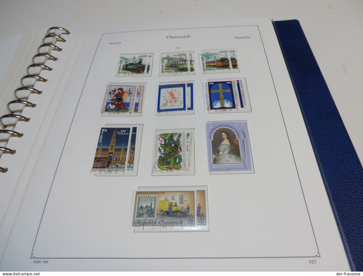 ÖSTERREICH 1996 bis 2001  Posten o /  ** /  MARKEN auf  KABE - VORDRUCKTEXT im  BINDER